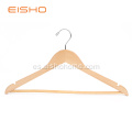 EISHO Perchas planas de madera natural con barra